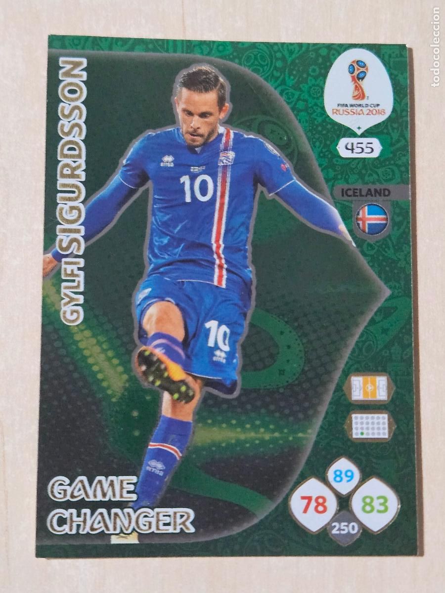Cromos de F&uacute;tbol: N&ordm; 455 GYLFI SUGURDSSON - GAME CHANGER - ADRENALYN XL MUNDIAL 2018 RUSIA - FICHA