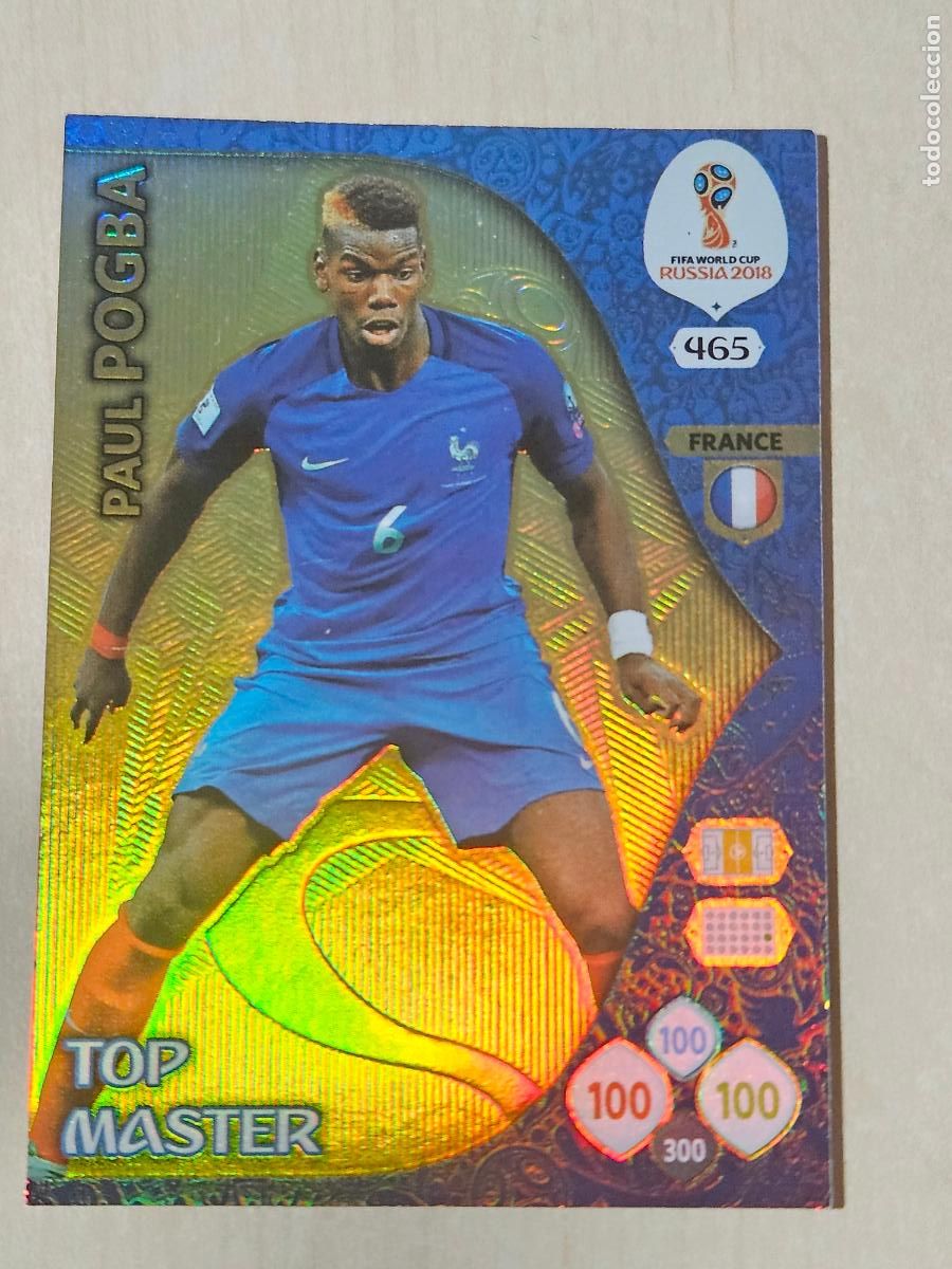 Cromos de F&uacute;tbol: N&ordm; 465 PAUL POGBA - TOP MASTER - ADRENALYN XL MUNDIAL 2018 RUSIA - FICHA