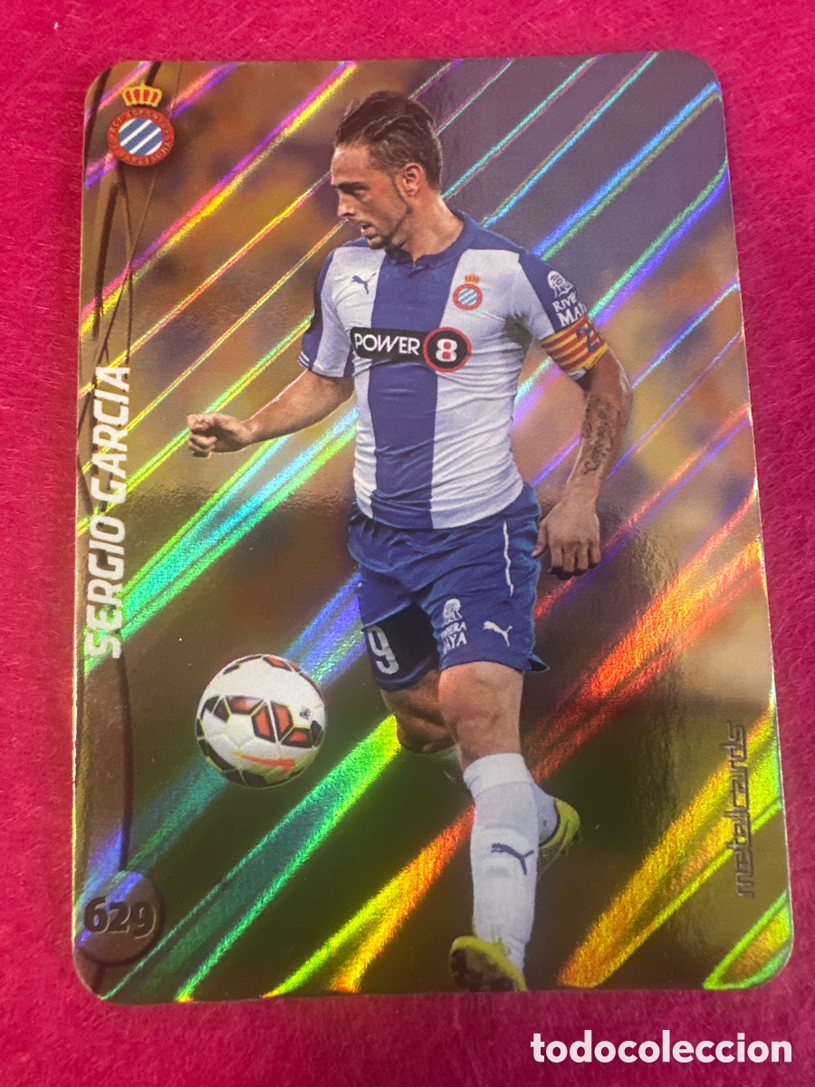 Cromos de Futebol: 629SERGIO GARC&Iacute;A (ESPANYOL) TOP VERSI&Oacute;N DIAGONALES MUNDICROMO 2015 14 15 METALCARD