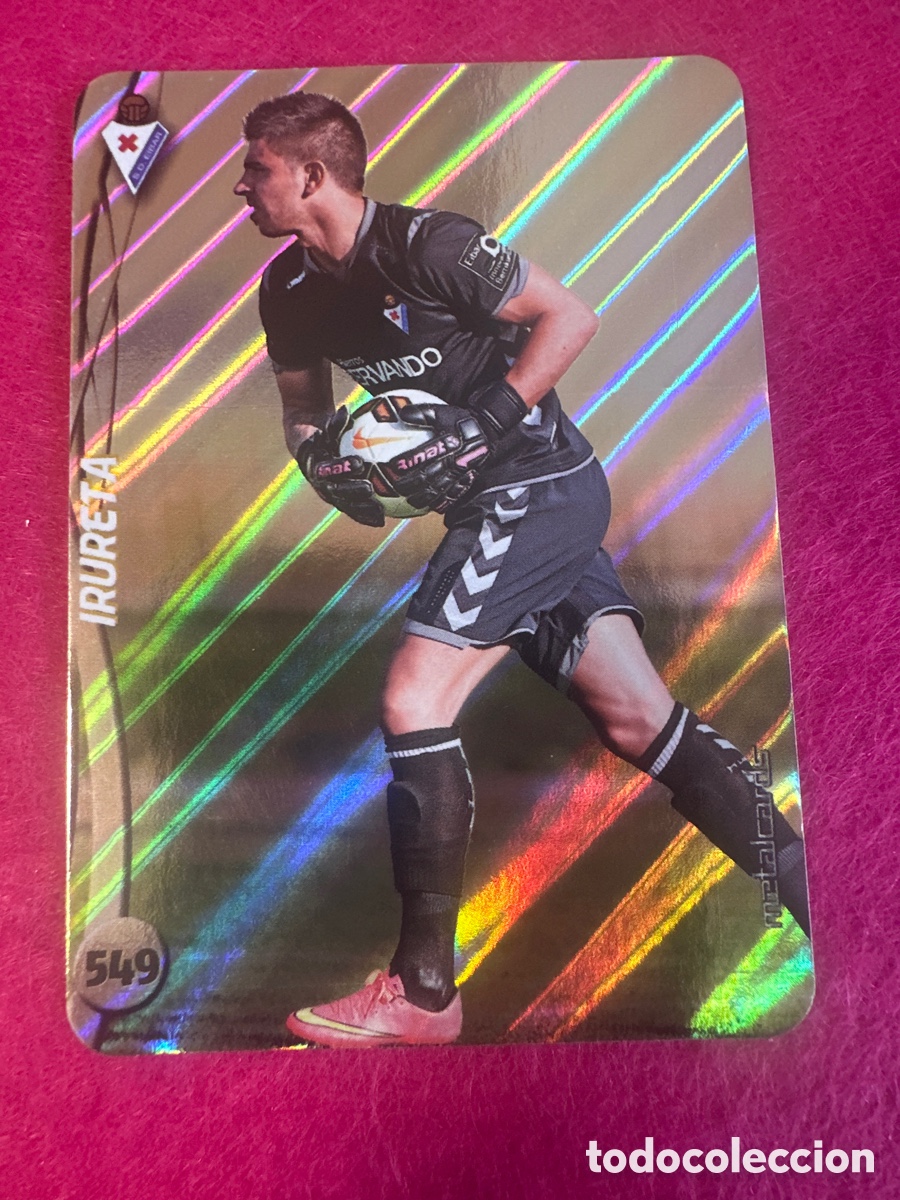 Cromos de Futebol: 549 IRURETA (EIBAR) TOP VERSI&Oacute;N DIAGONALES MUNDICROMO 2015 14 15 METALCARD