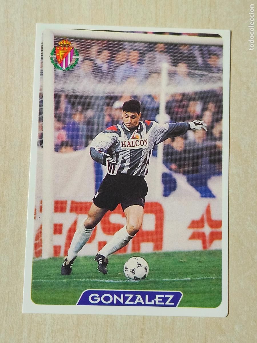 Football Stickers: N&ordm; 327 GONZALEZ - MUNDICROMO 95 96 FICHAS DE LA LIGA - REAL VALLADOLID
