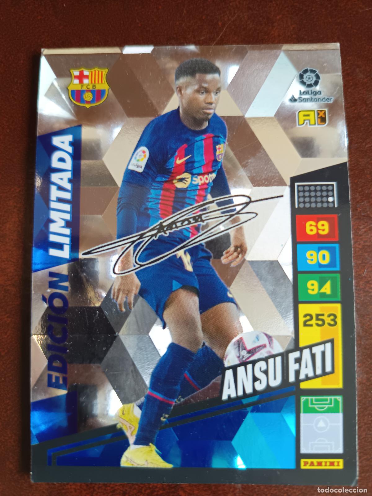 Cromos de F&uacute;tbol: ADRENALYN XL 2022-2023 PANINI ANSU FATI FIRMADA EDICION LIMITADA 22/23 FC.BARCELONA