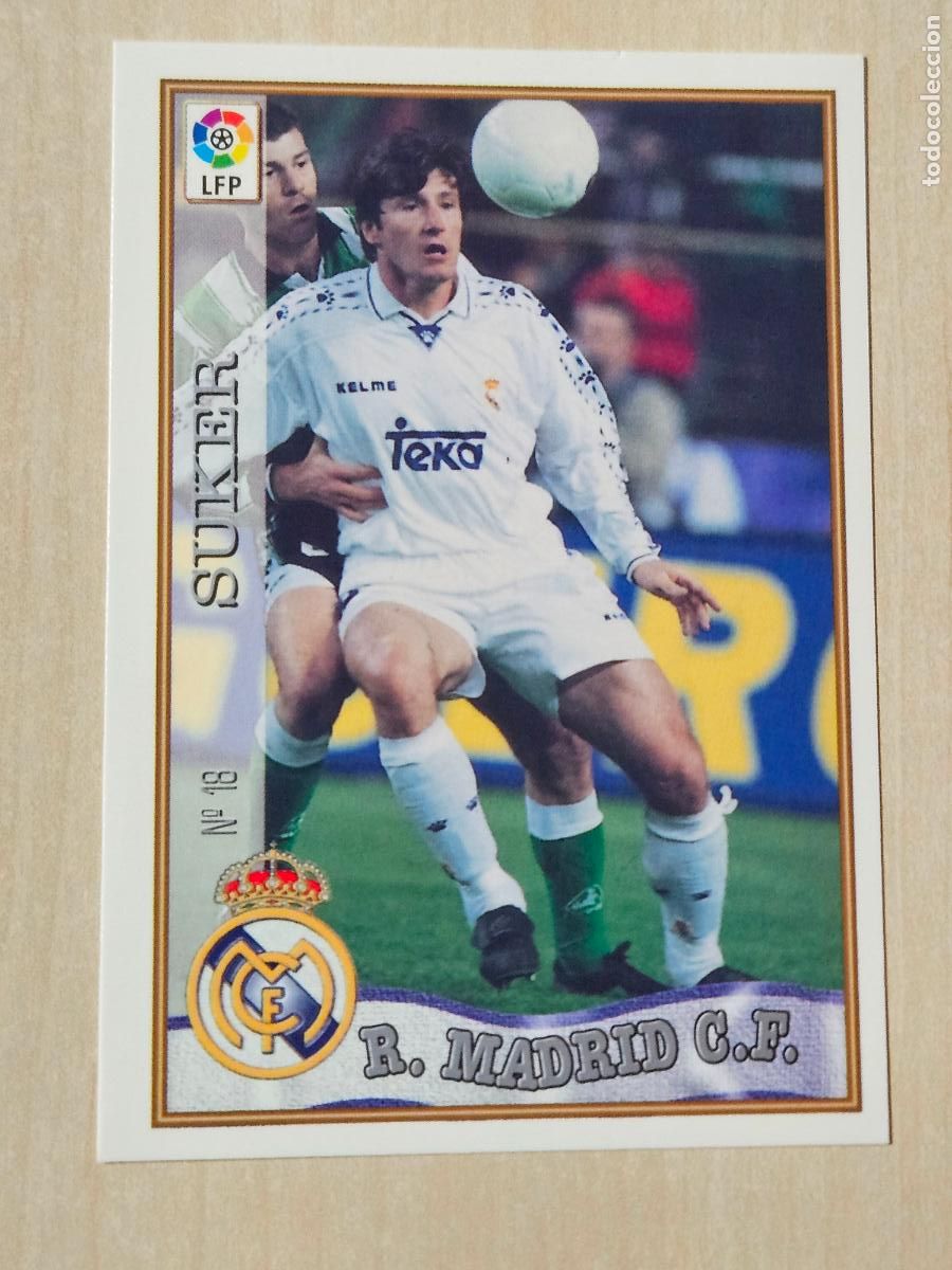 Football Stickers: N&ordm; 19 SUKER - MUNDICROMO - FICHAS DE LA LIGA 97 98 - REAL MADRID