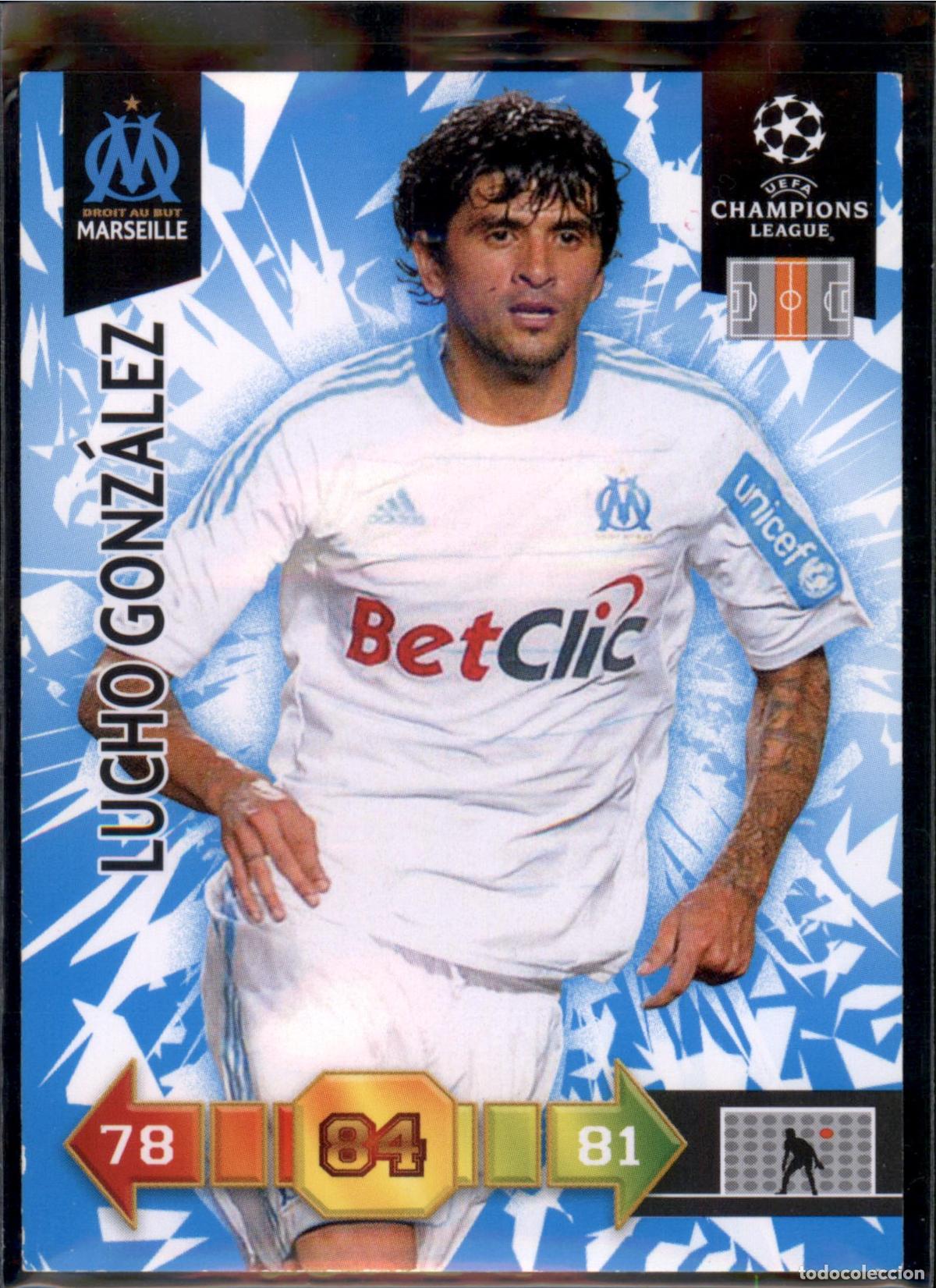 Cromos de F&uacute;tbol: Lucho Gonz&aacute;lez N&ordm; 181 Olympique Marseille UEFA Champions League Adrenalyn XL 2010 2011 Panini 10 11