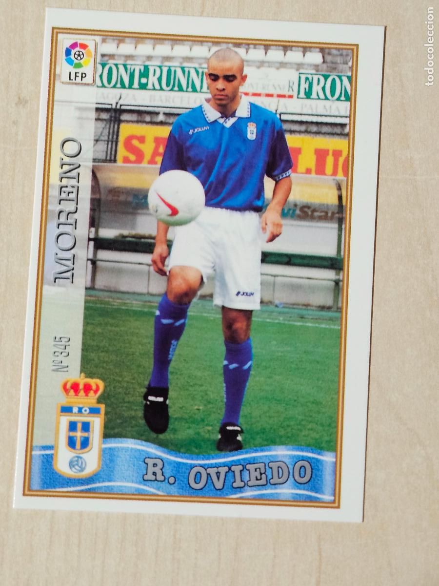 Cromos de F&uacute;tbol: N&ordm; 345 MORENO - MUNDICROMO - FICHAS DE LA LIGA 97 98 - REAL OVIEDO