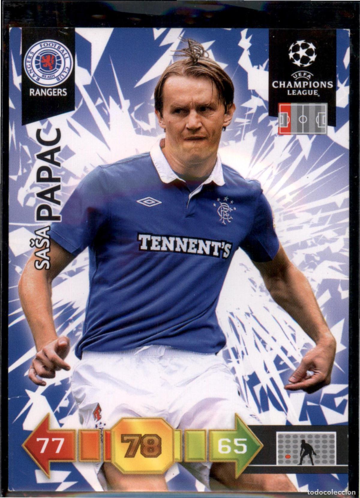 Cromos de F&uacute;tbol: Papac N&ordm; 221 Glasgow Rangers UEFA Champions League Adrenalyn XL 2010 2011 Panini 10 11