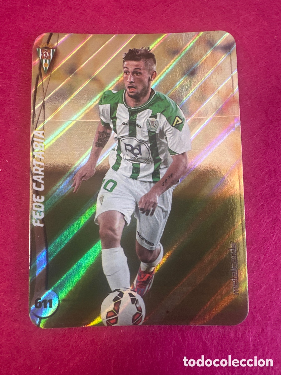 Fu&szlig;ball-Sticker: 611 FEDE CARTABIA (CORDOBA) TOP VERSI&Oacute;N DIAGONALES MUNDICROMO 2015 14 15 METALCARD