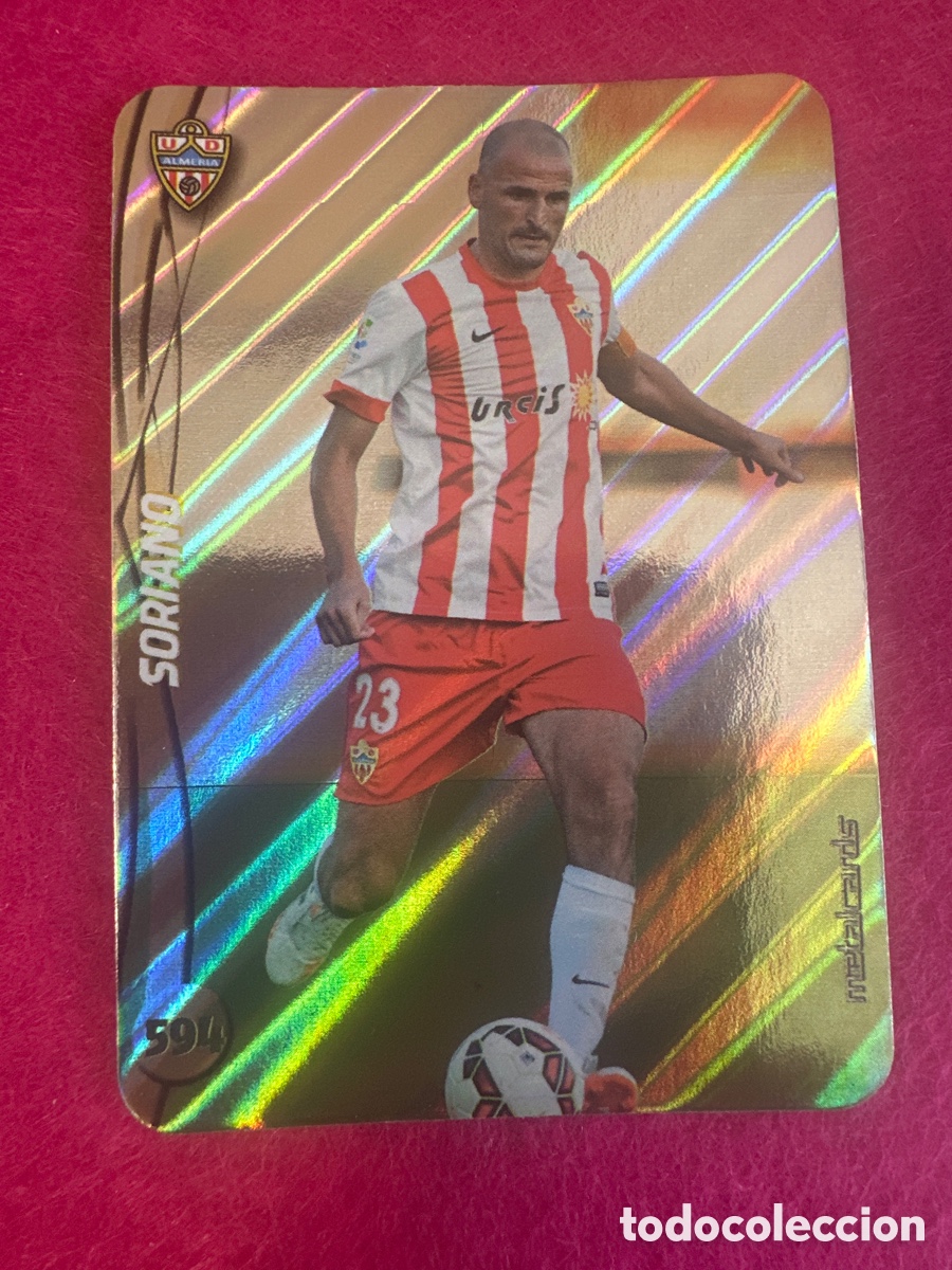 Cromos de Futebol: 594 SORIANO (ALMER&Iacute;A) TOP VERSI&Oacute;N DIAGONALES MUNDICROMO 2015 14 15 METALCARD
