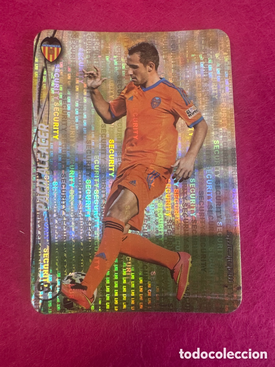 Cromos de F&uacute;tbol: 637 PACO ALCACER (VALENCIA) TOP VERSI&Oacute;N SECURITY MUNDICROMO 2015 14 15 METALCARD