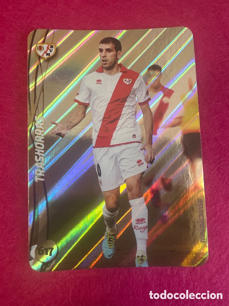 Cromos de F&uacute;tbol: 617 TRASHORRAS (RAYO VALLECANO)TOP VERSI&Oacute;N DIAGONALES MUNDICROMO 2015 14 15 METALCARD