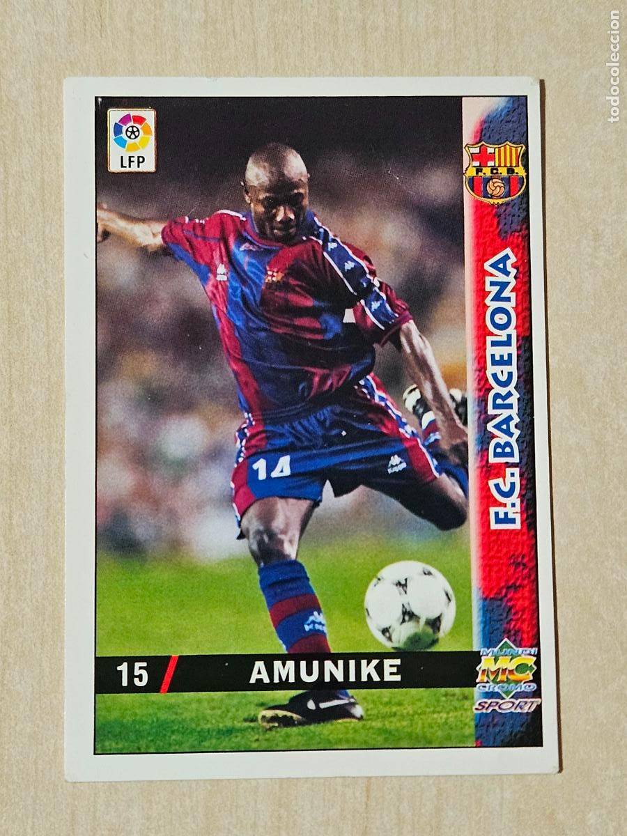 Cromos de F&uacute;tbol: N&ordm; 15 AMUNIKE - MUNDICROMO - FICHAS DE LA LIGA 98 99 - BARCELONA