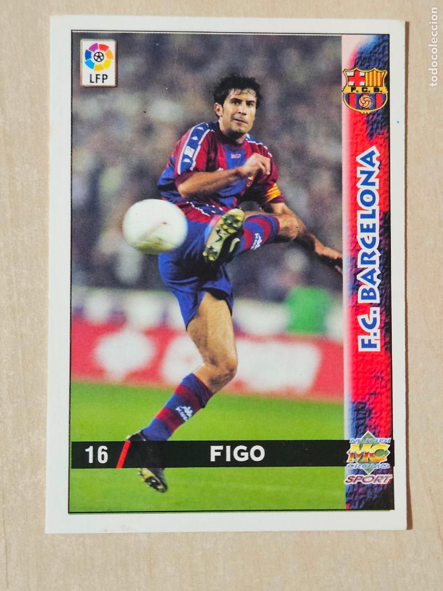 Cromos de F&uacute;tbol: N&ordm; 16 FIGO - MUNDICROMO - FICHAS DE LA LIGA 98 99 - BARCELONA