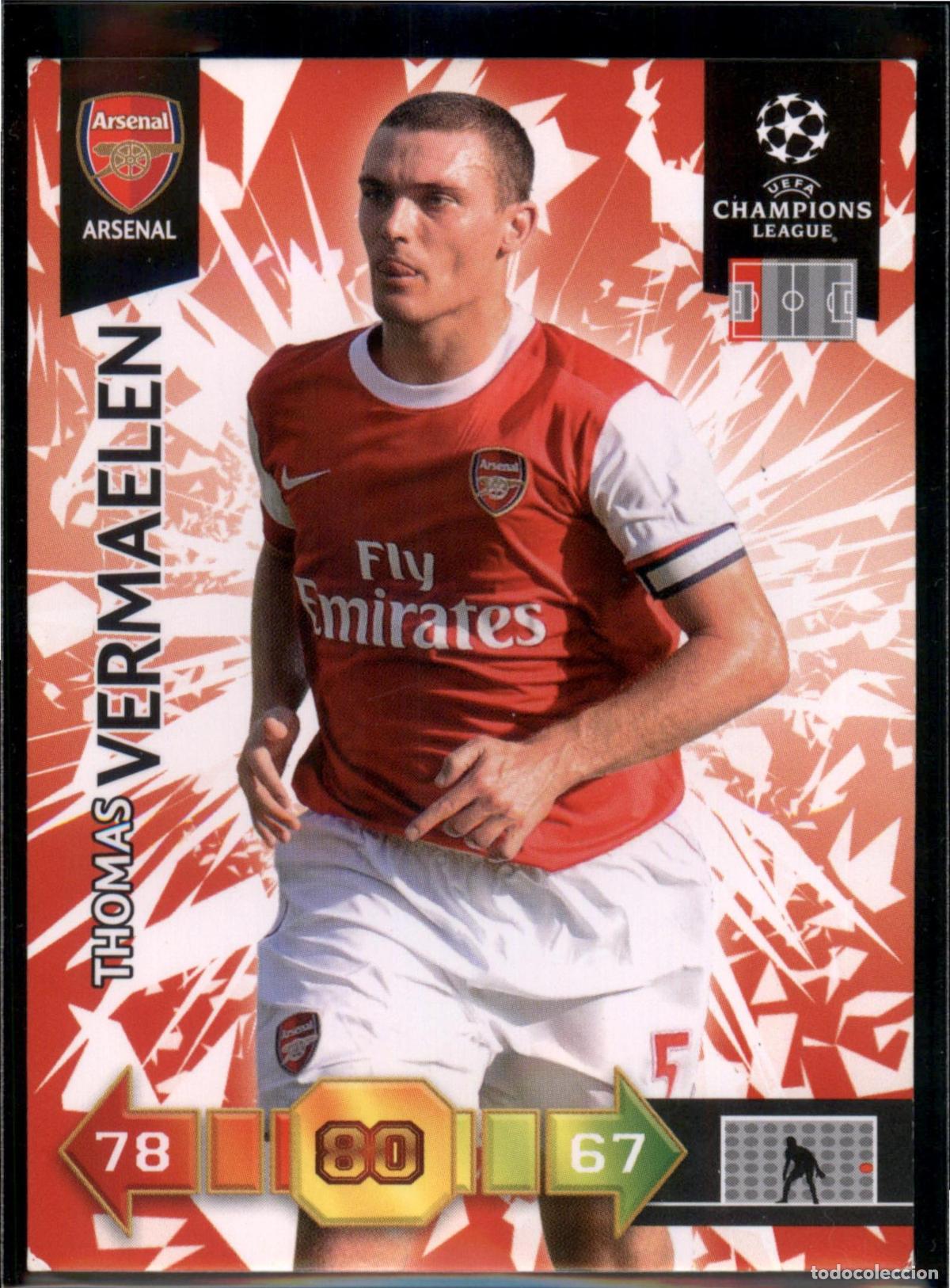 Cromos de F&uacute;tbol: Vermaelen N&ordm; 3 Arsenal FC UEFA Champions League Adrenalyn XL 2010 2011 Panini 10 11