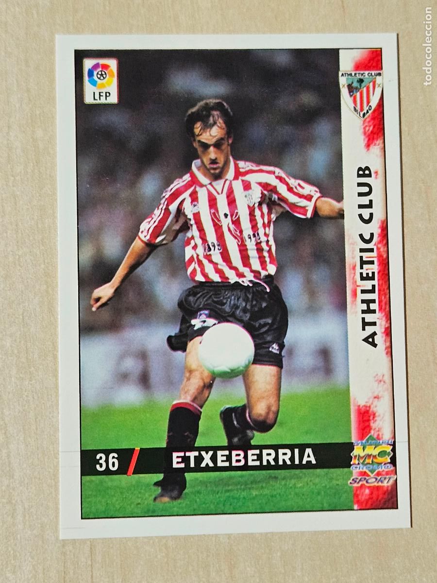 Cromos de F&uacute;tbol: N&ordm; 36 ETXEBERRIA - MUNDICROMO - FICHAS DE LA LIGA 98 99 - ATHLETIC DE BILBAO