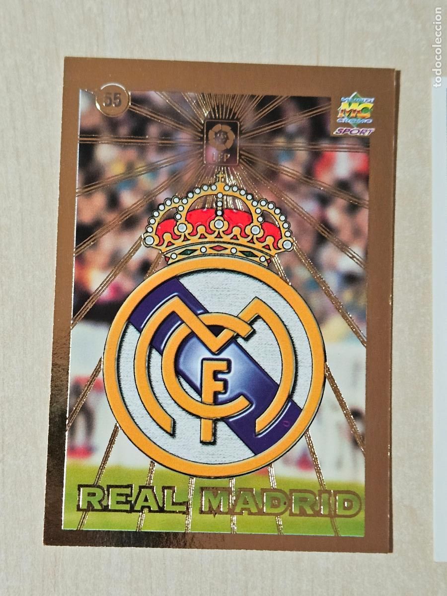 Cromos de F&uacute;tbol: N&ordm; 55 ESCUDO - MUNDICROMO - FICHAS DE LA LIGA 98 99 - REAL MADRID