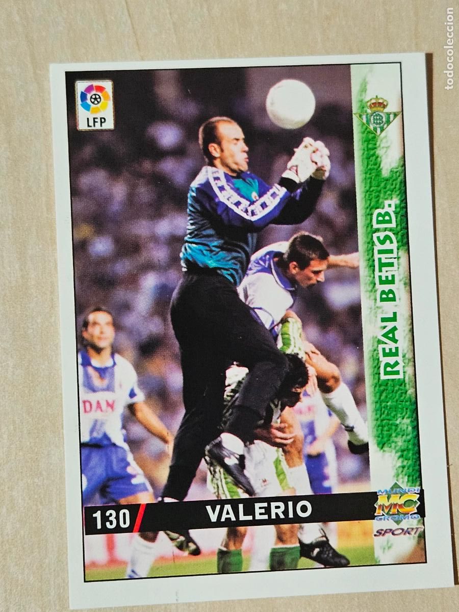 Cromos de F&uacute;tbol: N&ordm; 130 VALERIO - MUNDICROMO - FICHAS DE LA LIGA 98 99 - REAL BETIS