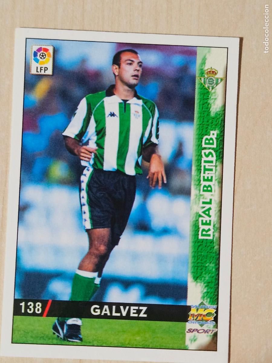 Cromos de F&uacute;tbol: N&ordm; 138 GALVEZ - MUNDICROMO - FICHAS DE LA LIGA 98 99 - REAL BETIS