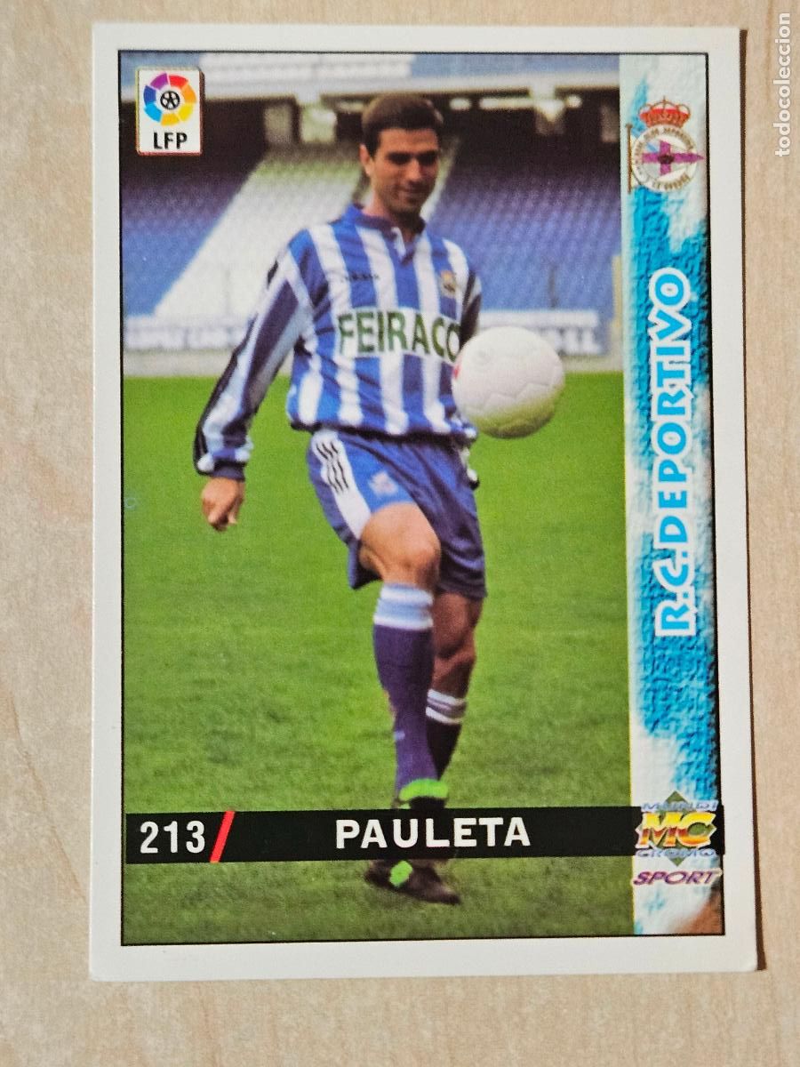 Cromos de F&uacute;tbol: N&ordm; 213 PAULETA - MUNDICROMO - FICHAS DE LA LIGA 98 99 - DEPORTIVO DE LA CORU&Ntilde;A