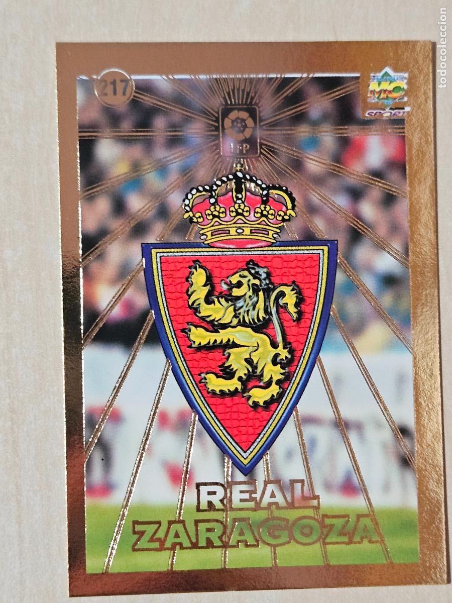Cromos de F&uacute;tbol: N&ordm; 217 ESCUDO - MUNDICROMO - FICHAS DE LA LIGA 98 99 - REAL ZARAGOZA