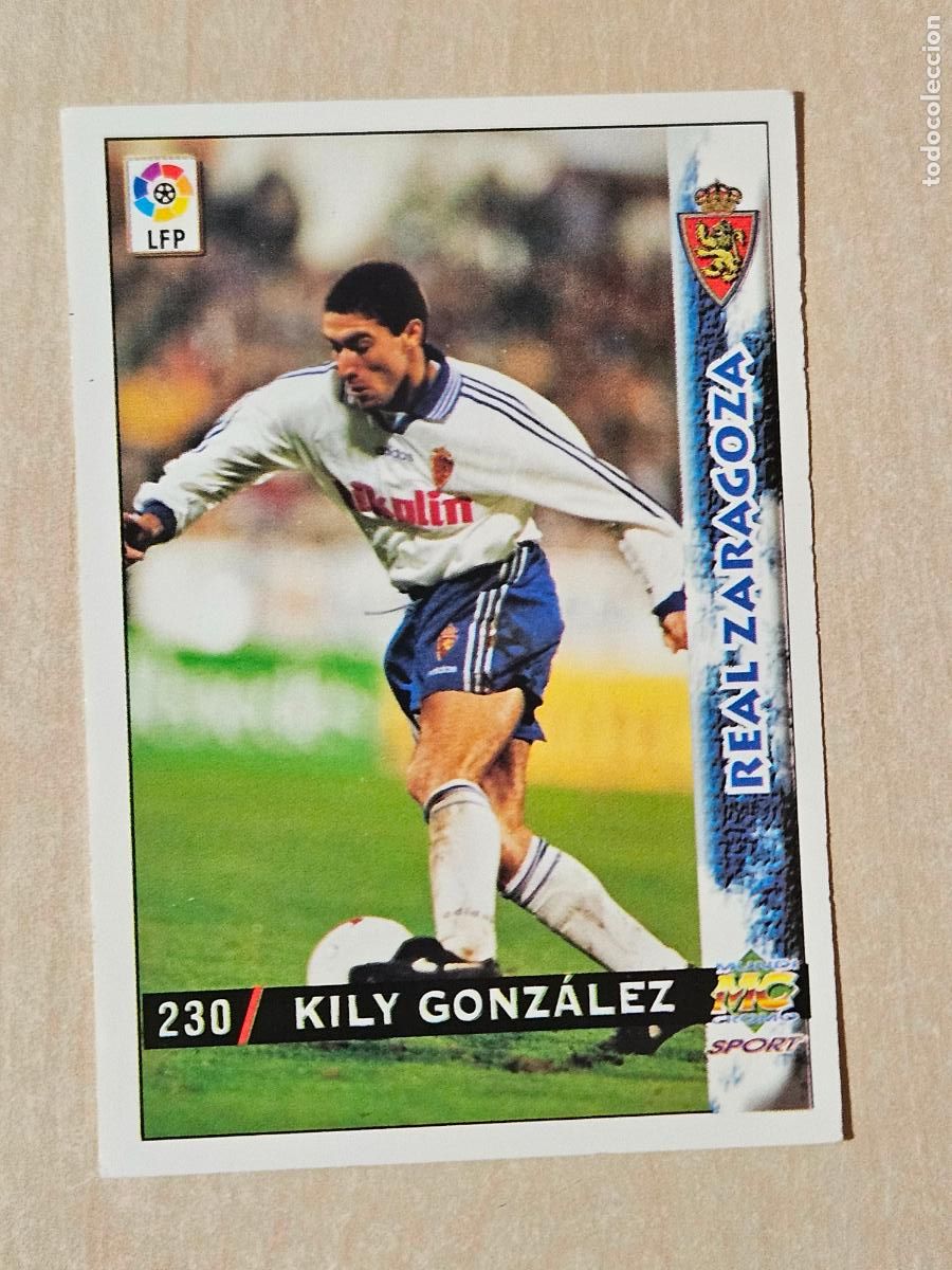 Fu&szlig;ball-Sticker: N&ordm; 230 KILY GONZALEZ - MUNDICROMO - FICHAS DE LA LIGA 98 99 - REAL ZARAGOZA