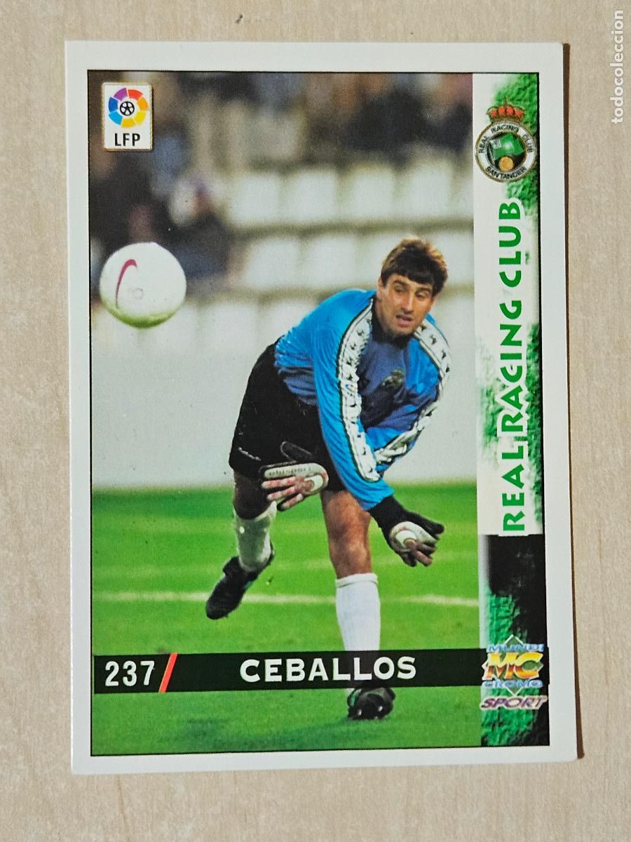 Fu&szlig;ball-Sticker: N&ordm; 237 CEBALLOS - MUNDICROMO - FICHAS DE LA LIGA 98 99 - RACING DE SANTANDER
