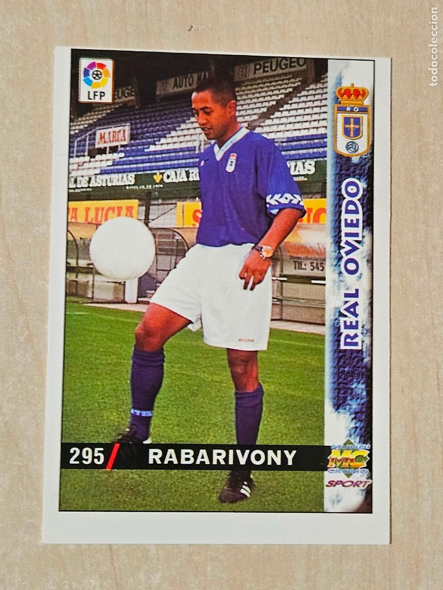 Football Stickers: N&ordm; 295 RABARIVONY - MUNDICROMO - FICHAS DE LA LIGA 98 99 - REAL OVIEDO