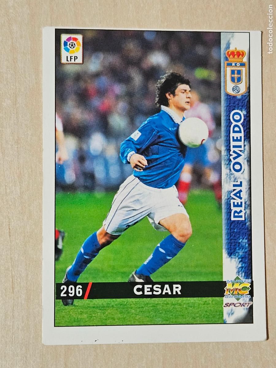 Football Stickers: N&ordm; 296 CESAR - MUNDICROMO - FICHAS DE LA LIGA 98 99 - REAL OVIEDO