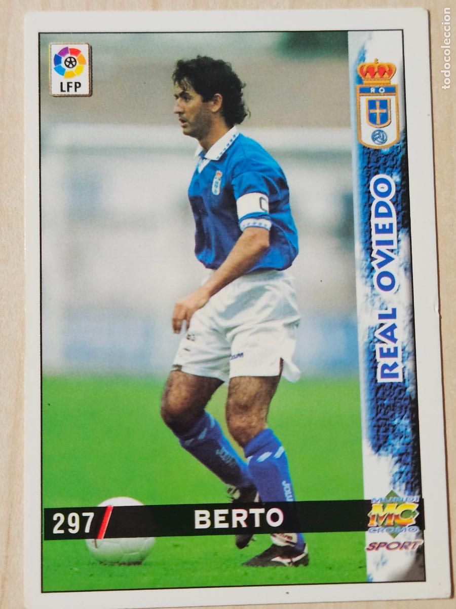 Football Stickers: N&ordm; 297 BERTO - MUNDICROMO - FICHAS DE LA LIGA 98 99 - REAL OVIEDO