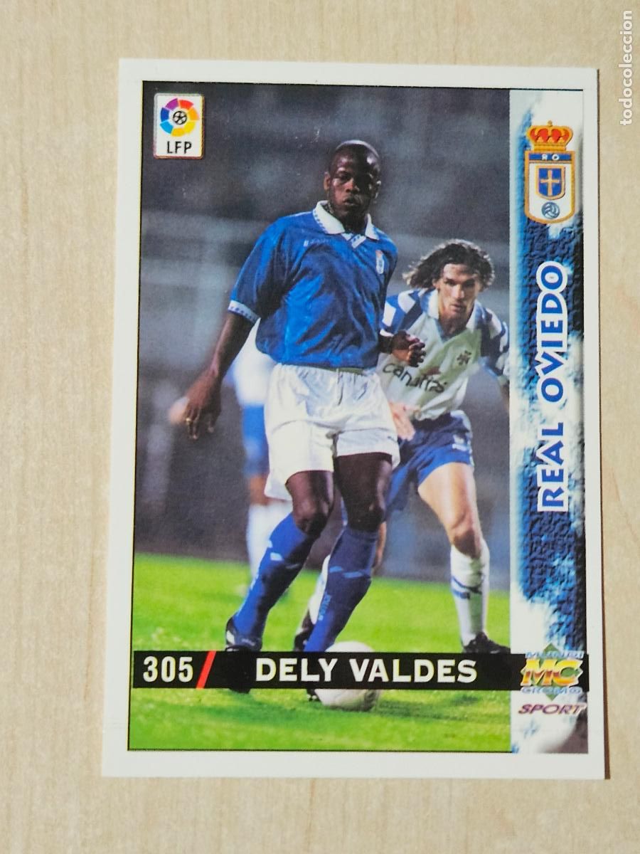 Fu&szlig;ball-Sticker: N&ordm; 305 DELY VALDES - MUNDICROMO - FICHAS DE LA LIGA 98 99 - REAL OVIEDO