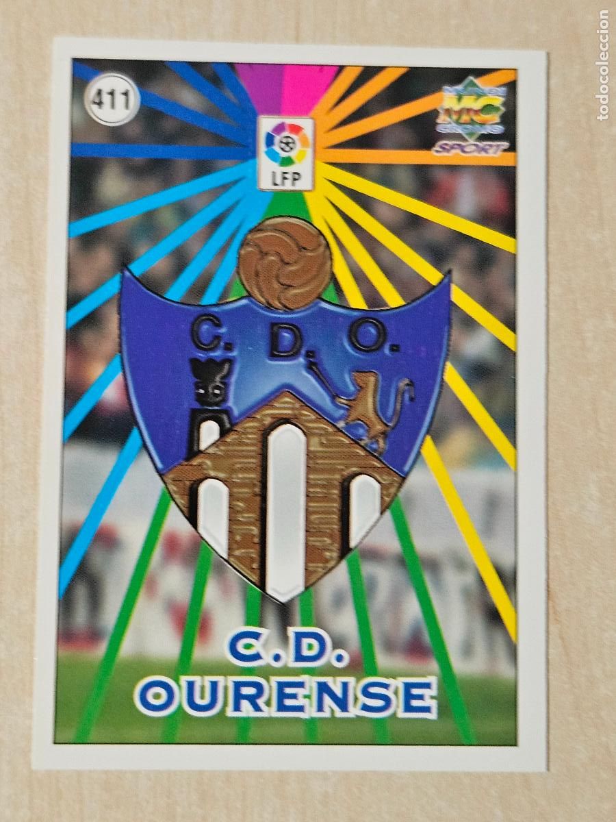 Cromos de F&uacute;tbol: N&ordm; 411 OURENSE - MUNDICROMO - FICHAS DE LA LIGA 98 99 - ESCUDO SEGUNDA DIVISION