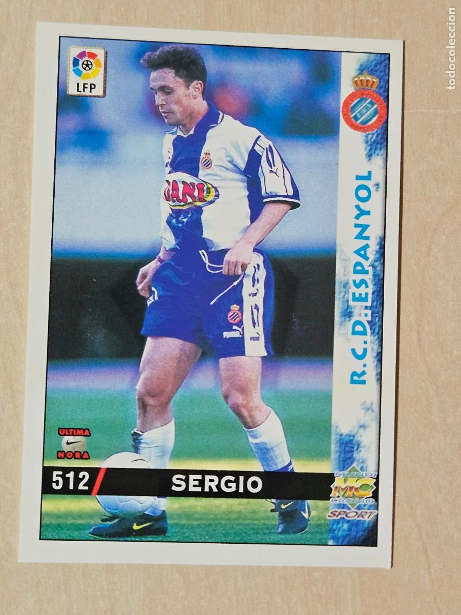 Cromos de F&uacute;tbol: N&ordm; 512 SERGIO - MUNDICROMO - FICHAS DE LA LIGA 98 99 - ULTIMA HORA III