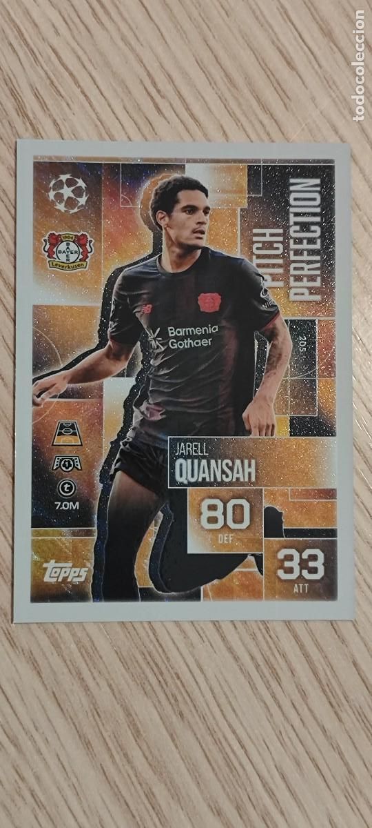 Cromos de F&uacute;tbol: MATCH ATTAX EXTRA 25/26 UCL CARD PITCH PERFECTION QUANSAH LEVERKUSEN # 205 TOPPS