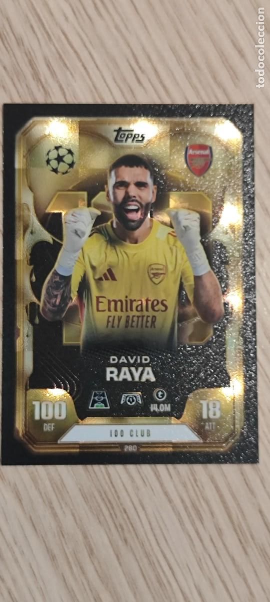 Cromos de F&uacute;tbol: MATCH ATTAX EXTRA 25/26 UCL CARD 100 CLUB DAVID RAYA ARSENAL # 280 TOPPS
