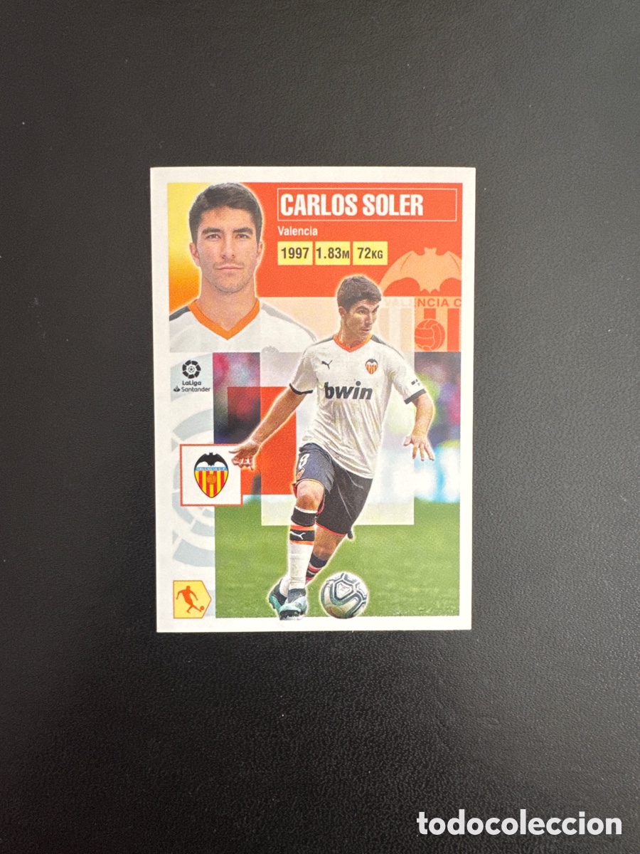 Fu&szlig;ball-Sticker: CARLOS SOLER N&Uacute;MERO 12 VALENCIA LIGA ESTE 2020 2021