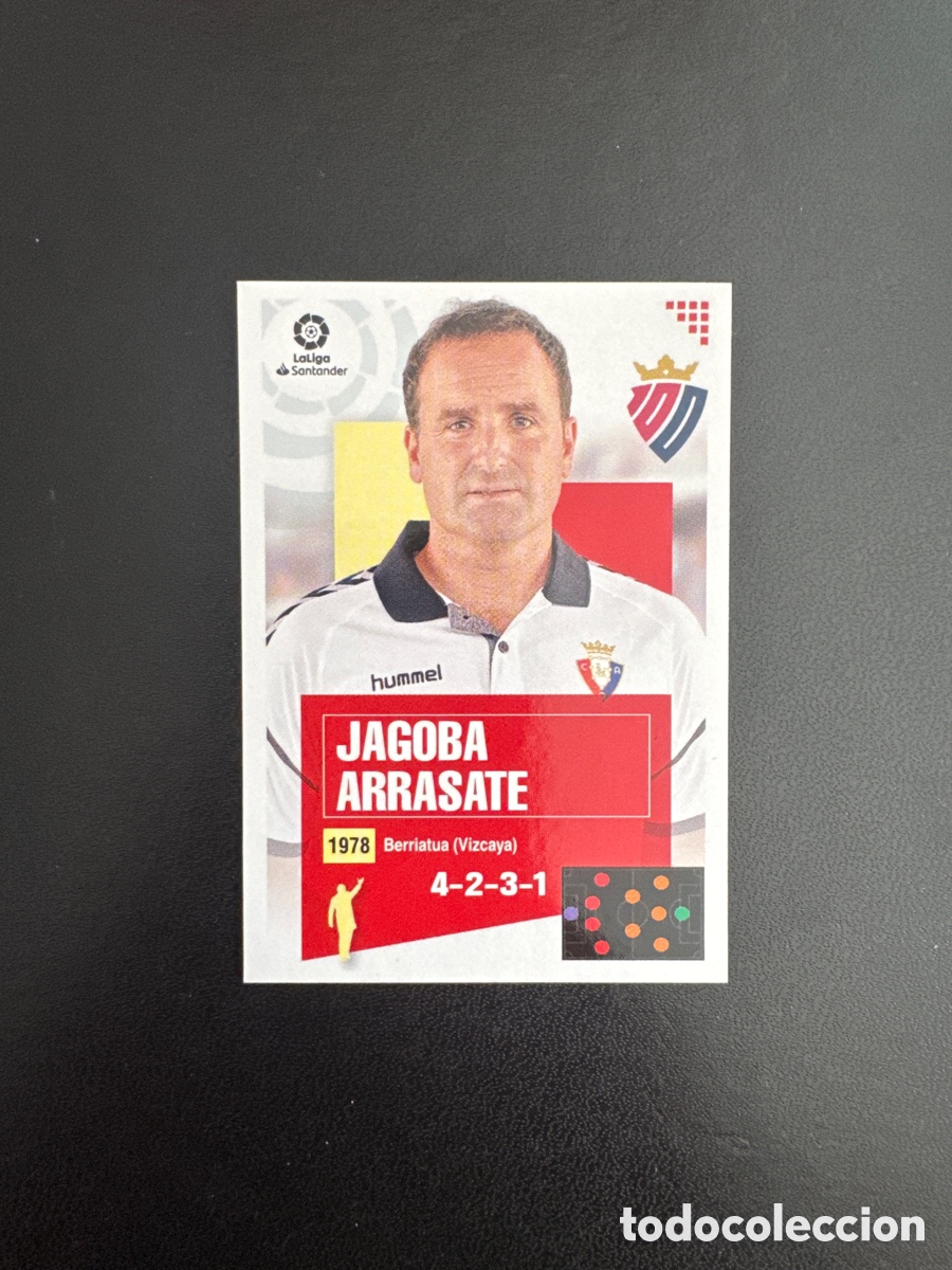 Fu&szlig;ball-Sticker: JAGOBA ARRASATE ENTRENADOR OSASUNA N&Uacute;MERO 1 LIGA ESTE 2020 2021