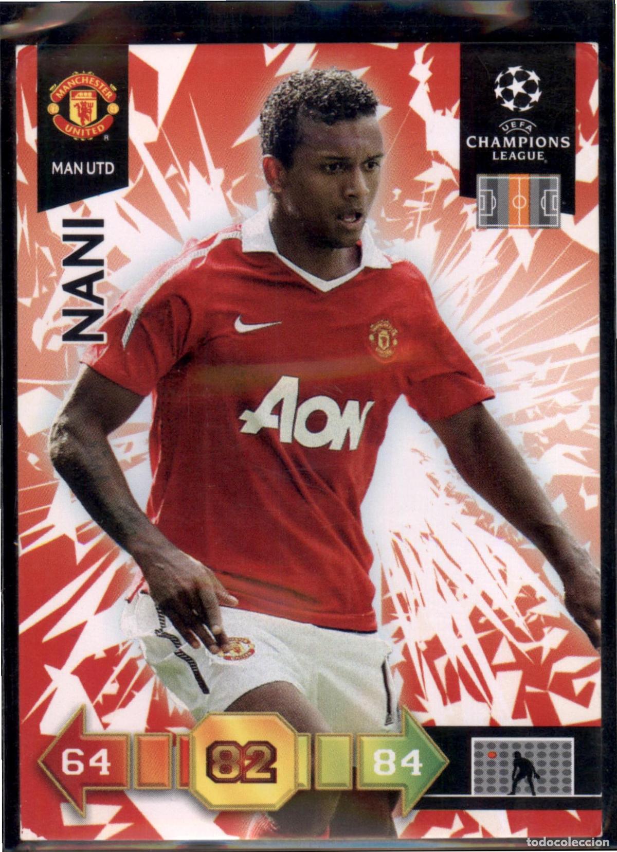 Cartes &agrave; collectionner de Football: Nani N&ordm; 163 Manchester United UEFA Champions League Adrenalyn XL 2010 2011 Panini 10 11