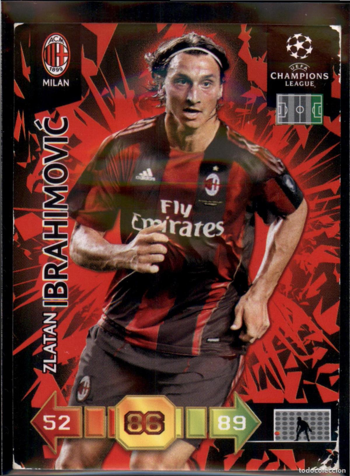 Cromos de F&uacute;tbol: Ibrahimovic N&ordm; 201 AC Milan UEFA Champions League Adrenalyn XL 2010 2011 Panini 10 11