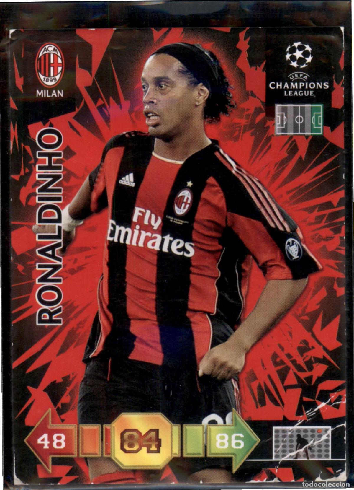 Cromos de F&uacute;tbol: Ronaldinho N&ordm; 202 AC Milan UEFA Champions League Adrenalyn XL 2010 2011 Panini 10 11