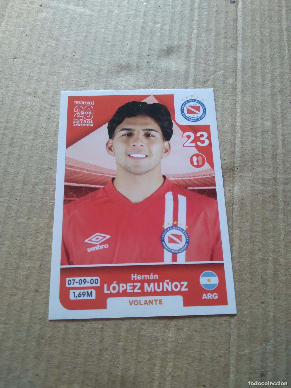 Cromos de F&uacute;tbol: ARJ8 HERNAN LOPEZ MU&Ntilde;OZ ARGENTINOS JUNIORS CROMO FUTBOL ARGENTINO PANINI LIGA ARGENTINA 2025