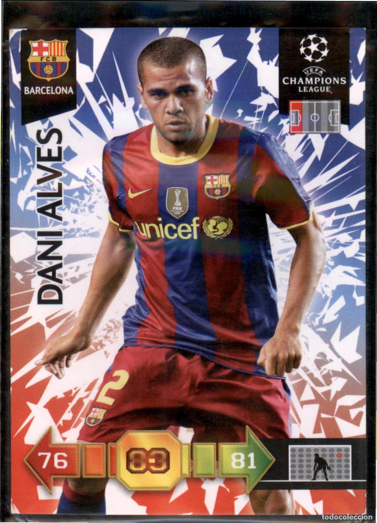 Fu&szlig;ball-Sticker: Dani Alves N&ordm; 21 Bar&ccedil;a (Barcelona) UEFA Champions League Adrenalyn XL 2010 2011 Panini 10 11