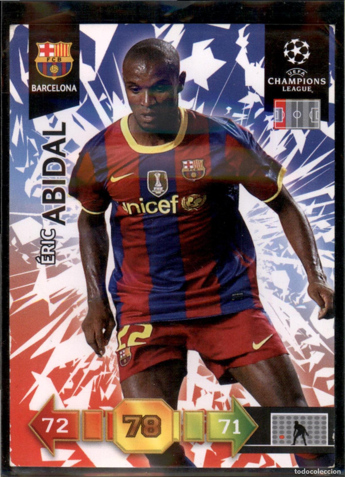 Football Stickers: Abidal N&ordm; 22 Bar&ccedil;a (Barcelona) UEFA Champions League Adrenalyn XL 2010 2011 Panini 10 11