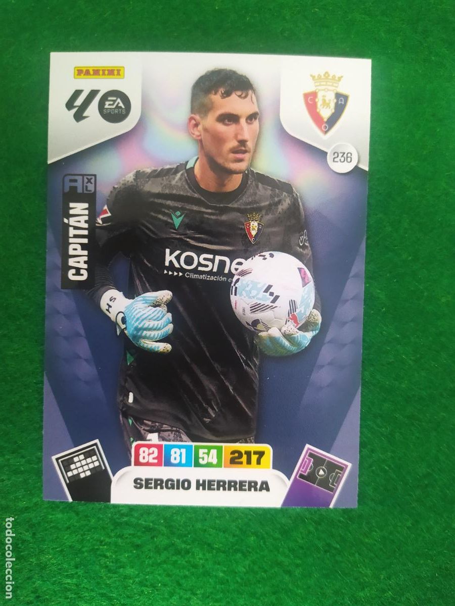 Cromos de F&uacute;tbol: adrenalyn xl 2025 2026 codigo sin activar osasuna n&ordm; 236 sergio herrera