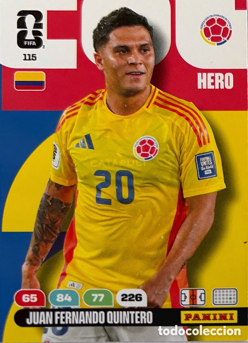 Cromos de F&uacute;tbol: 115.- JUAN FERNANDO QUINTERO (COLOMBIA) ADRENALYN XL MUNDIAL 2026 (PANINI)