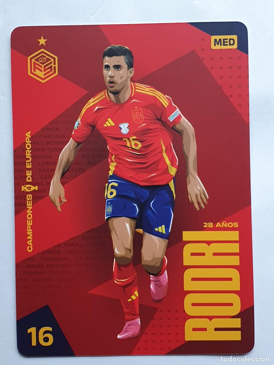 Cromos de F&uacute;tbol: #16 RODRI (Espa&ntilde;a) Campeones de Europa 2024 - Futbol Sorpresa
