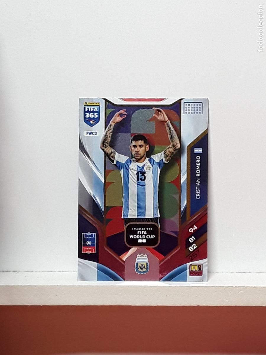 Cromos de F&uacute;tbol: FIFA 365 ADRENALYN 2025 2026 25 26 ALBUM PANINI LIGA N FWC2 FWC 2 ARGENTINA CRISTIAN ROMERO