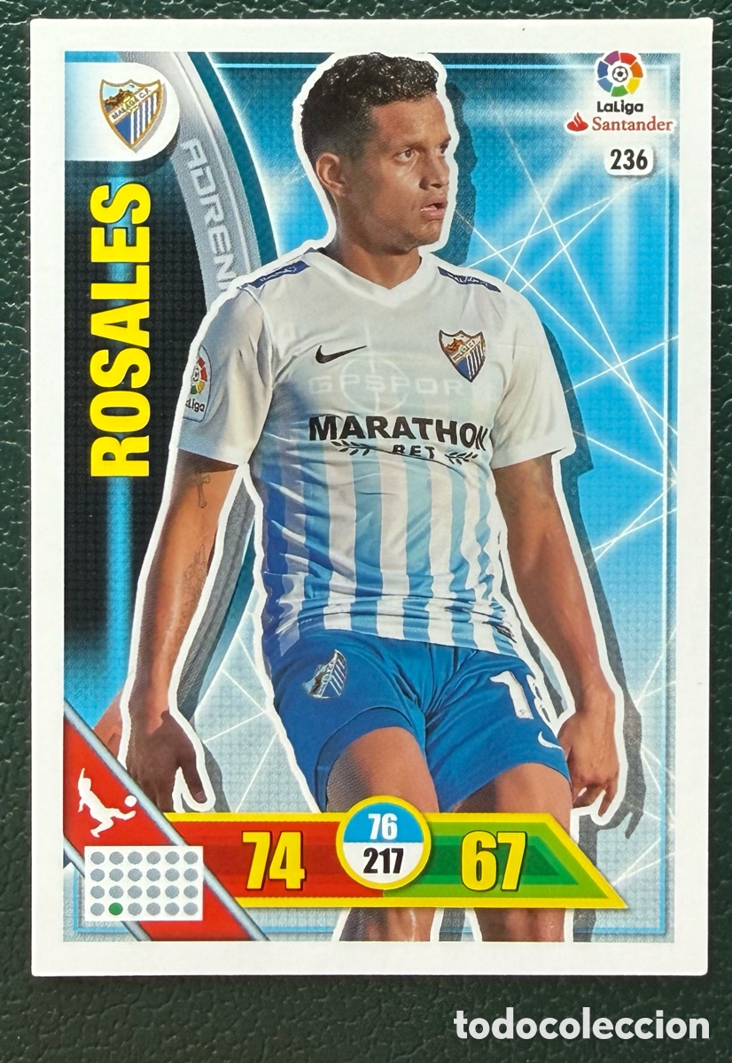 Cromos de Futebol: 236 ROSALES MALAGA CF FICHAS ALBUM ADRENALYN XL 2016 2017 16 17