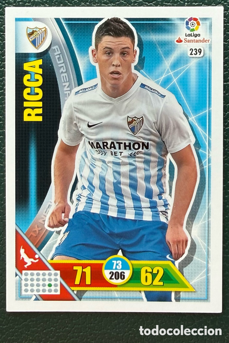 Football Stickers: 239 RICCA MALAGA CF FICHAS ALBUM ADRENALYN XL 2016 2017 16 17