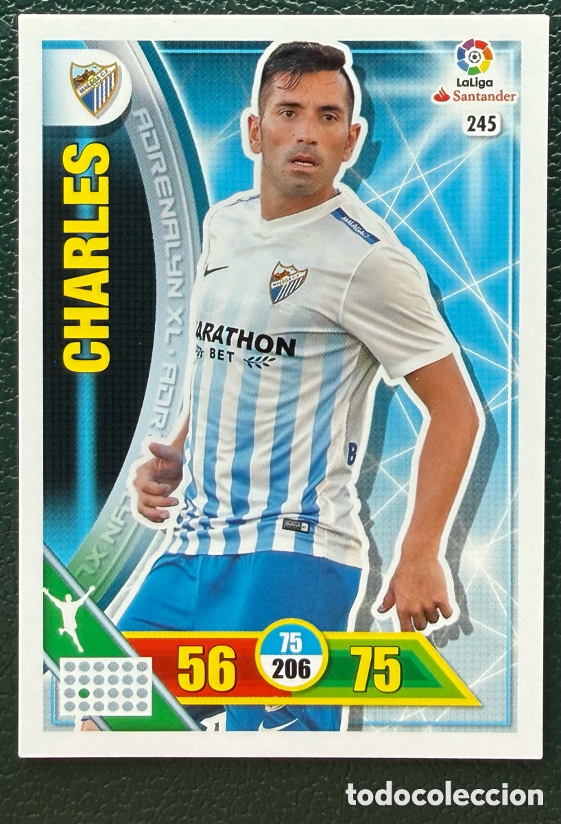Fu&szlig;ball-Sticker: 245 CHARLES MALAGA CF FICHAS ALBUM ADRENALYN XL 2016 2017 16 17