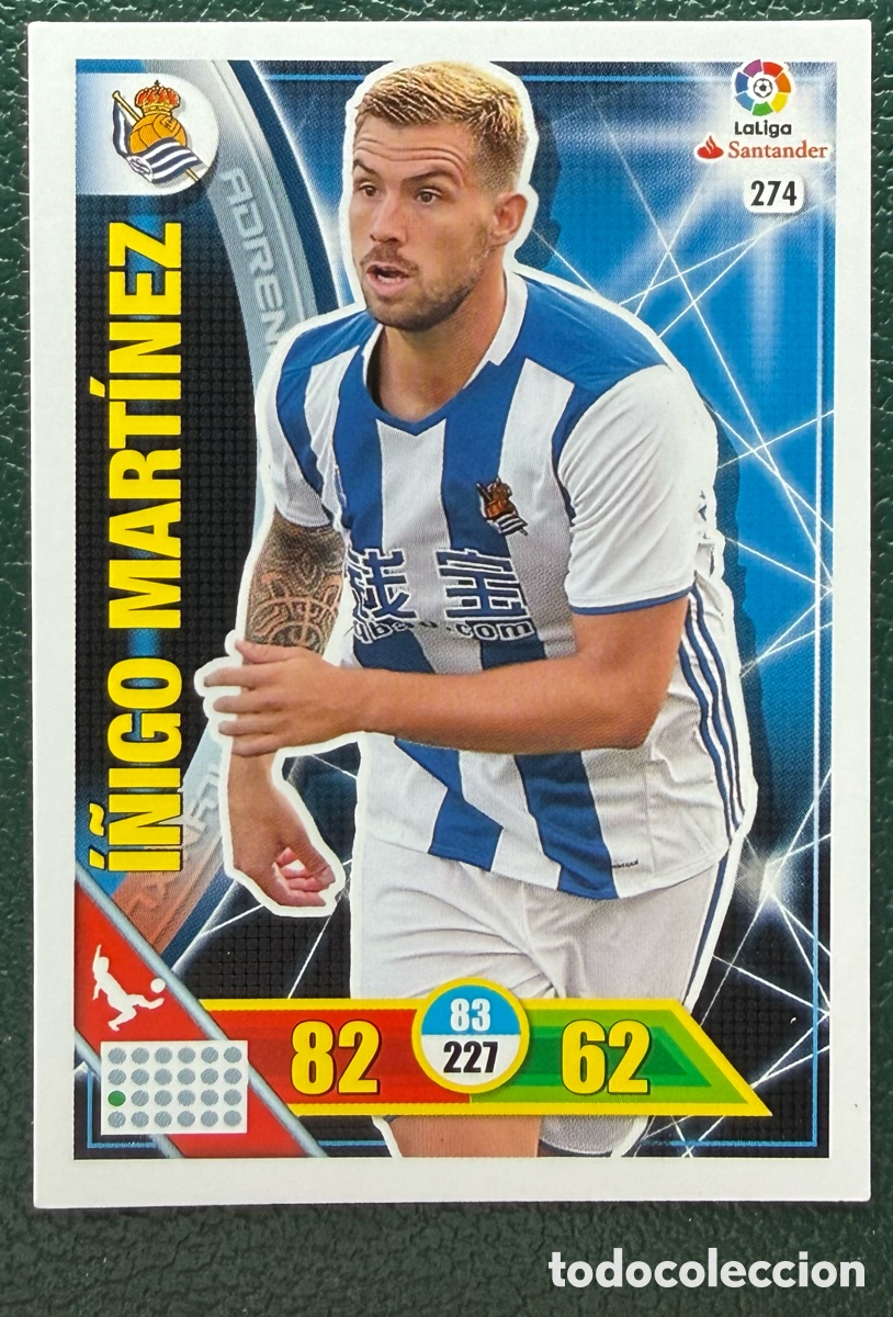 Cartes &agrave; collectionner de Football: 274 I&Ntilde;IGO MARTINEZ REAL SOCIEDAD FICHAS ALBUM ADRENALYN XL 2016 2017 16 17