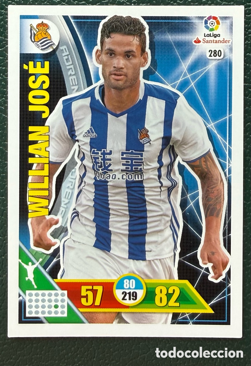 Cromos de F&uacute;tbol: 280 WILLIAN JOSE REAL SOCIEDAD FICHAS ALBUM ADRENALYN XL 2016 2017 16 17